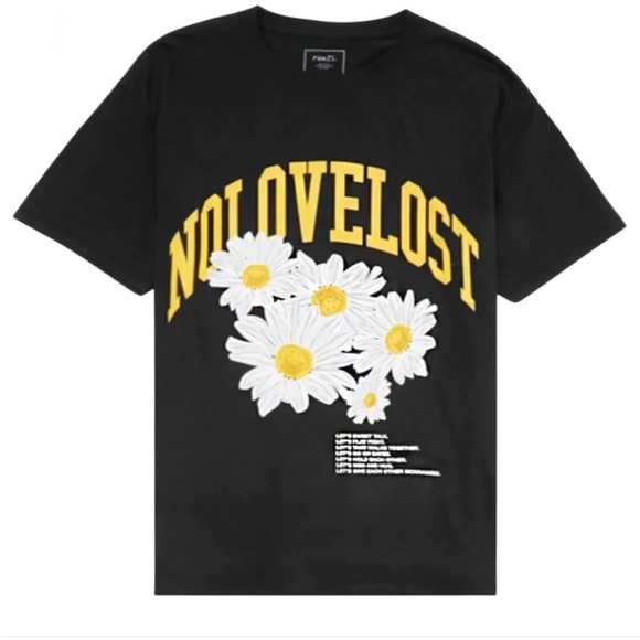 NWT Rue 21 Black Graphic Tee “No Love Lost” - Picture 1 of 3